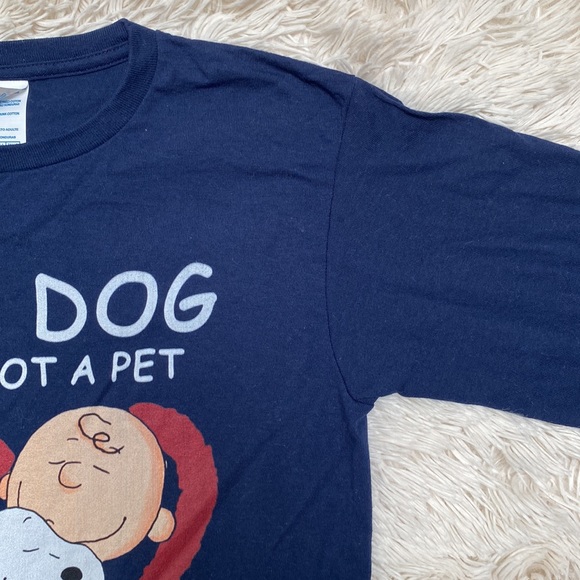 🎉HP🎉 Delta Graphic Peanuts “My Dog Is Family” LS Tee 💗 Navy - Picture 6 of 11